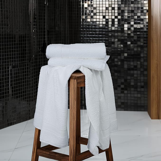 Commercial Bulk Pack of 12 Small Bath Towels – 100% Cotton Terry 24" x 46" – - Image 7