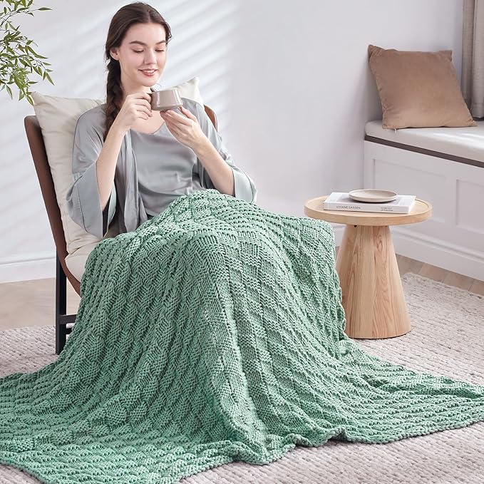 Knitted Weighted Blanket Kids, No Beads Heavy Blanket 40” x 60'' 7lbs, - Image 7