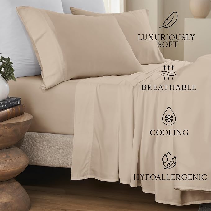 Karissa Mae Cooling Bamboo Viscose Standard Size Pillowcase Set | 100% - Image 2