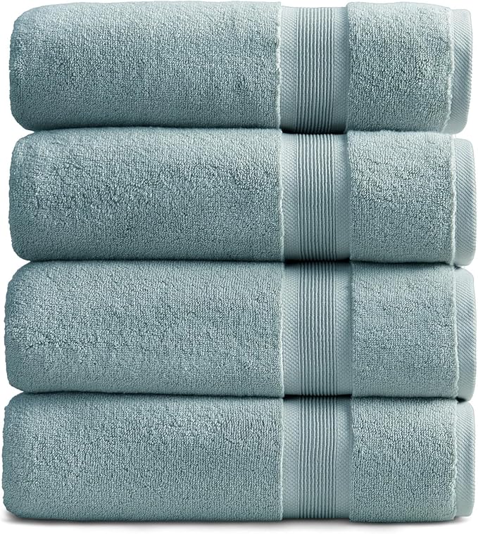 Springtree Home Luxury Bamboo Rayon Bath Towel Set of 4 | 35% Bamboo Rayon by SpringtreeHome