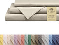 Linen Home 100% Cotton Percale Sheets Full Size, Light Taupe, Deep Pocket by LINENHOME