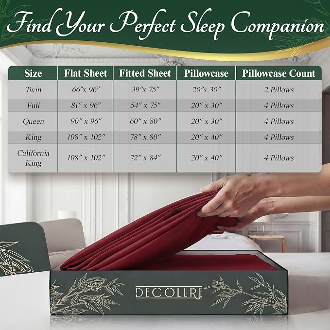 DECOLURE 100% Viscose Derived from Bamboo Sheets Full Size - Image 8