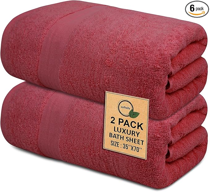 Softolle 100% Cotton Luxury Bath Sheets by Softolle