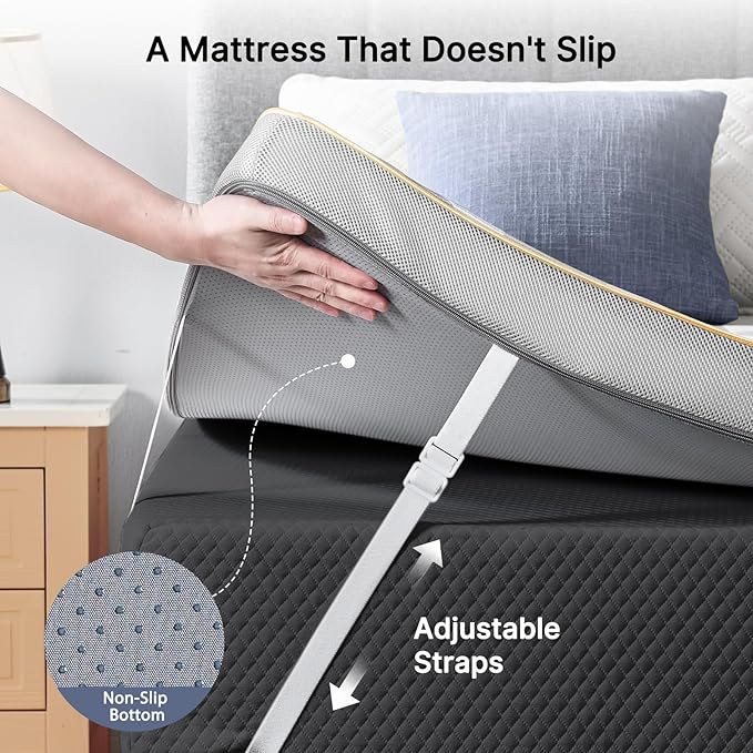 PERLECARE Firm Mattress Topper Queen, Mattress Pad - Image 6