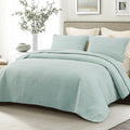 Whale Flotilla Ultra Soft King Quilt Bedding Set, Lightweight Microfiber Aqua by WHALEFLOTILLA
