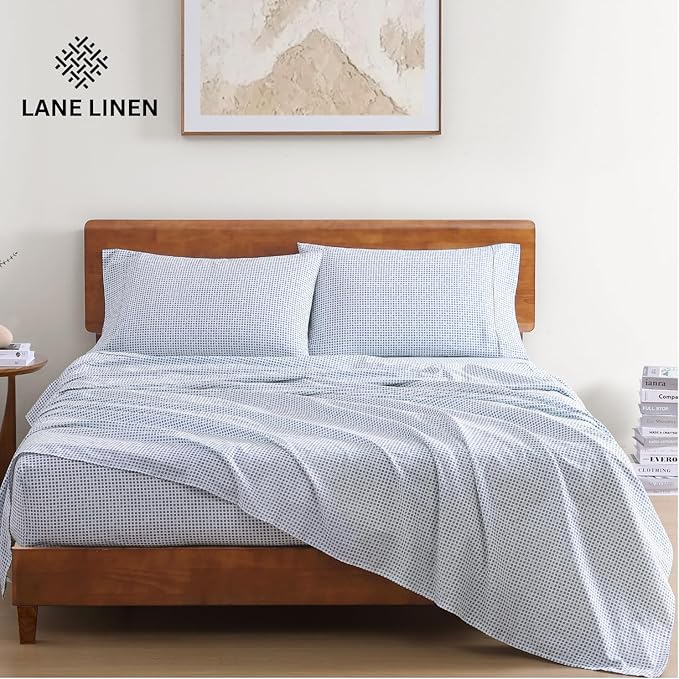 LANE LINEN 100% Organic Cotton Printed California King Size Bedding Sheets & - Image 2