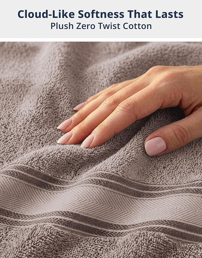 LANE LINEN 100% Cotton Bath Towels Set of 4 - Image 4