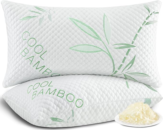 Shredded Memory Foam Pillows, Cooling Pillows Standard Size Set of 2 Adjustable by Unknown
