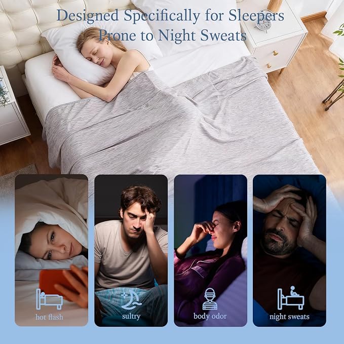 Cooling Blanket Queen Size, Cold Blanket Thin Lightweight Breathable Soft - Image 2