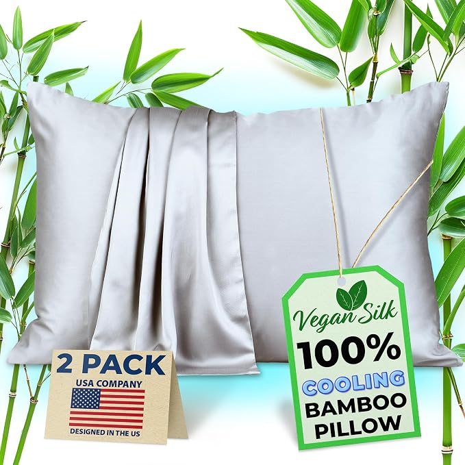 Pillow Cases - 100% Viscose Derived from Bamboo - Cooling Pillowcase - King Size by VeganSilk