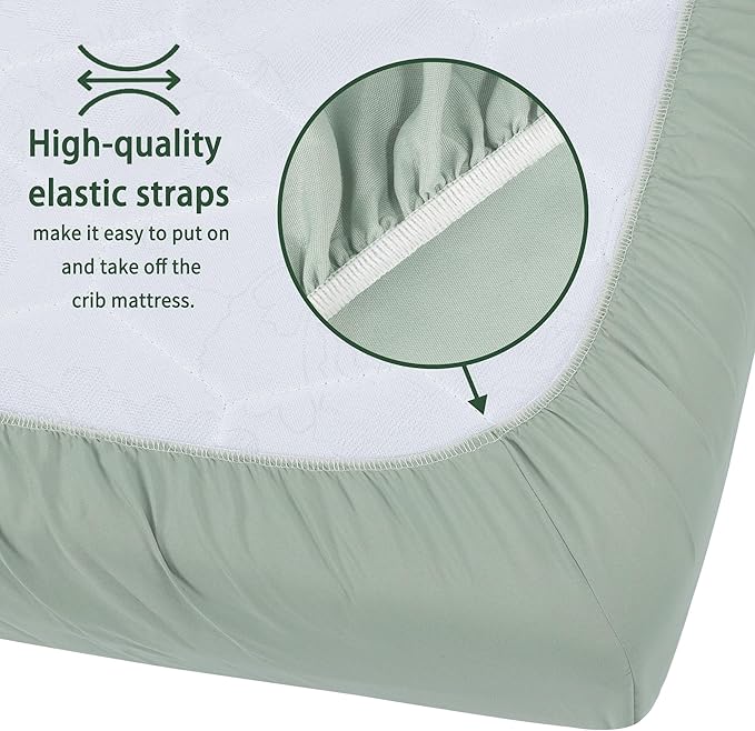 GUNTAIL Pack and Play Sheets Fitted, 2 Pack Pack n Play Sheets - Image 4