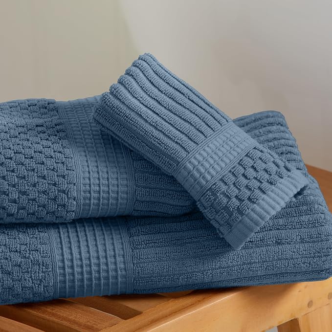 Springtree Home 100% Cotton Bath Towel Set | 6 Piece Set | Absorbent & - Image 7