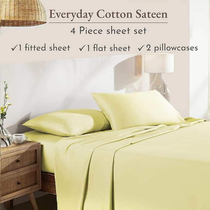 California Design Den Natural 100% Cotton Bed Sheets Full Size Bed Set - Image 4
