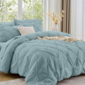 Sasttie King Size Comforter Set, 7-Piece Bed in a Bag, Pintuck Bedding Sets by SASTTIE