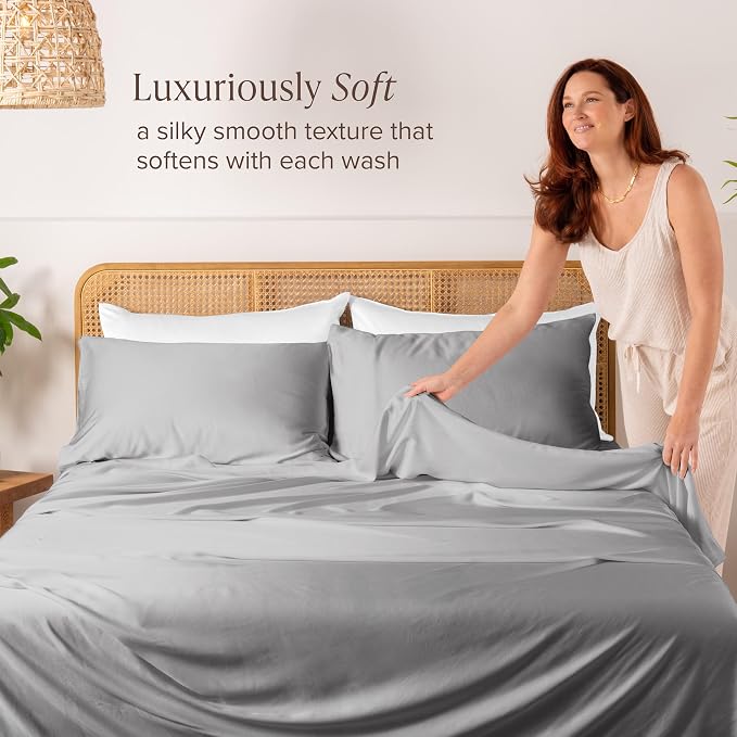 Bare Home 100% Rayon Made from Bamboo Luxury Standard Size Set of 2 Cooling - Image 2