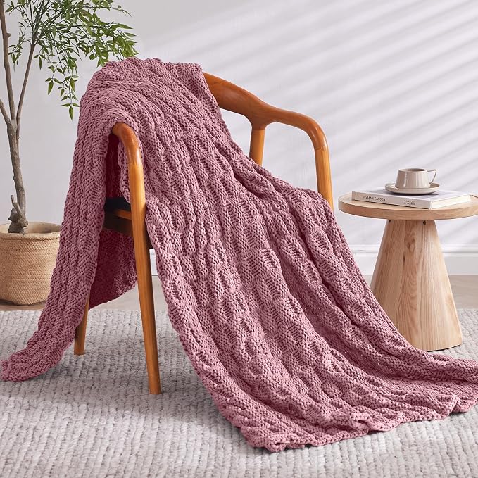 Knitted Weighted Blanket for Adult, No Beads Heavy Blanket 50” x 60'' 5lbs - Image 2