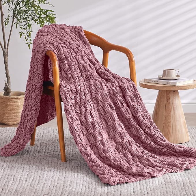 Knitted Weighted Blanket Kids, No Beads Heavy Blanket 40” x 60'' 7lbs, - Image 2