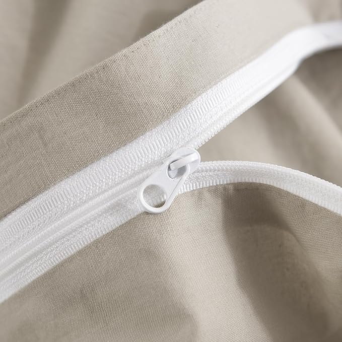 NEXHOME PRO 100% Washed Cotton Duvet Cover Full Size, Ogranic Natural Linen - Image 9