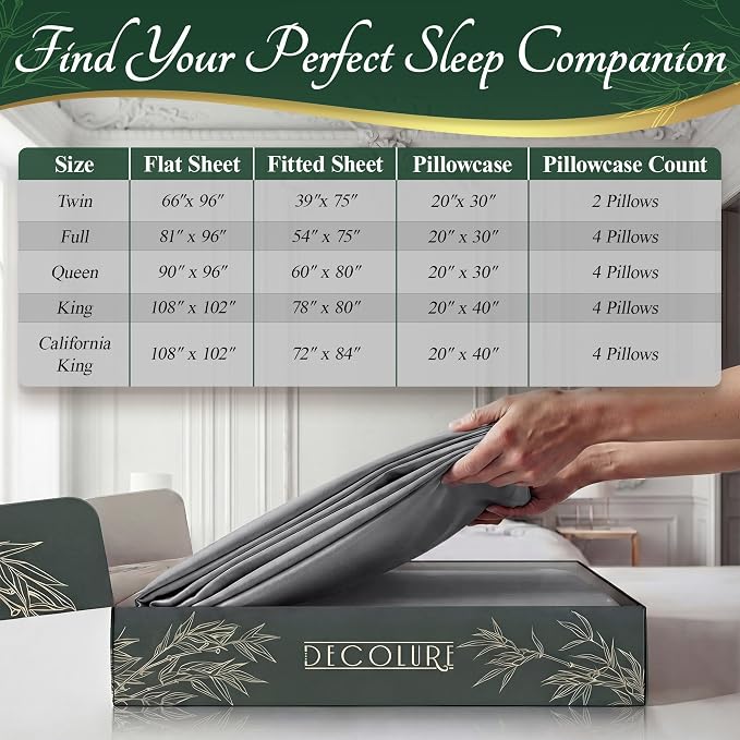 DECOLURE 100% Viscose Derived from Bamboo Sheets King Size - Image 8