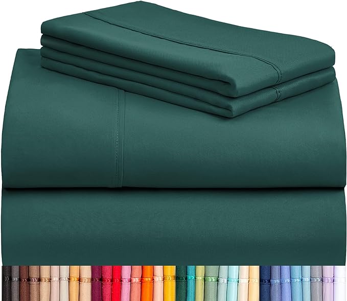 LuxClub 4 PC Full Sheet Set, Breathable Luxury Bed Sheets, Deep Pockets 18" by LuxClub