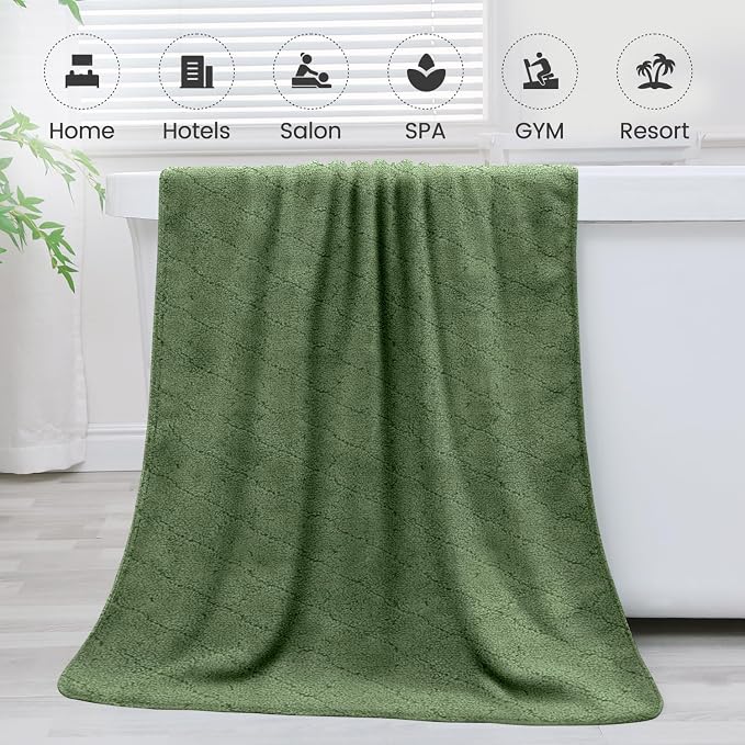 JML Microfiber Bath Towels Set of 2, Ultra Soft, Super Absorbent, Fast Drying - Image 7