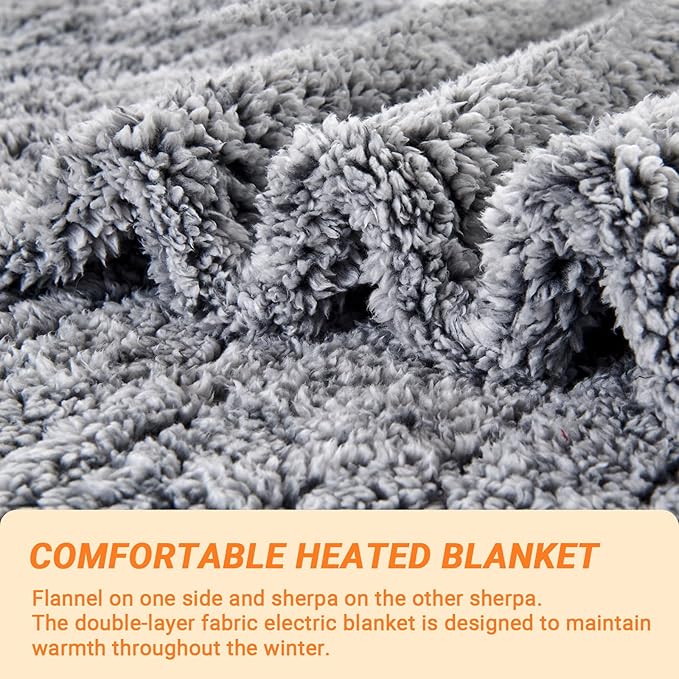 Heated Blanket Heated Throw, Electric Blanket 50"x60" Heating Blanket - Image 4