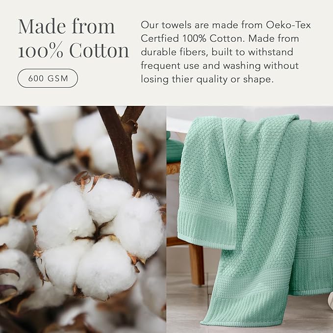 NY Loft 100% Cotton Hand Towel 6 Pack | Super Soft & Absorbent Quick-Dry Hand - Image 4
