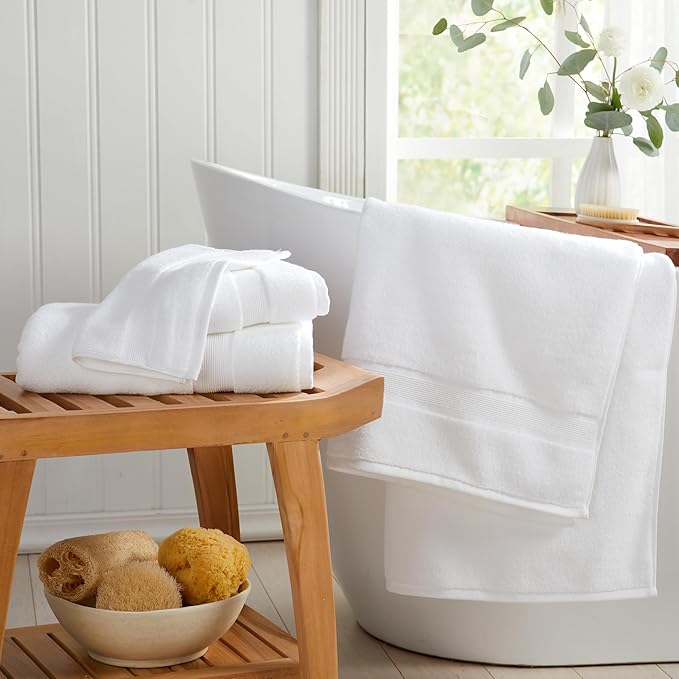 Springtree Home Luxury Bamboo Rayon Bath Towel Set 6 Piece Set | 35% Bamboo - Image 6