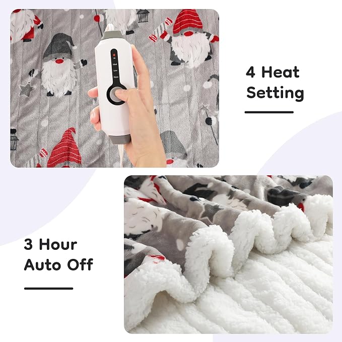 LaffyLo Heated Throw Blanket 50 x 60, Fast Heating Electric Blanket, Dual-Sided - Image 3
