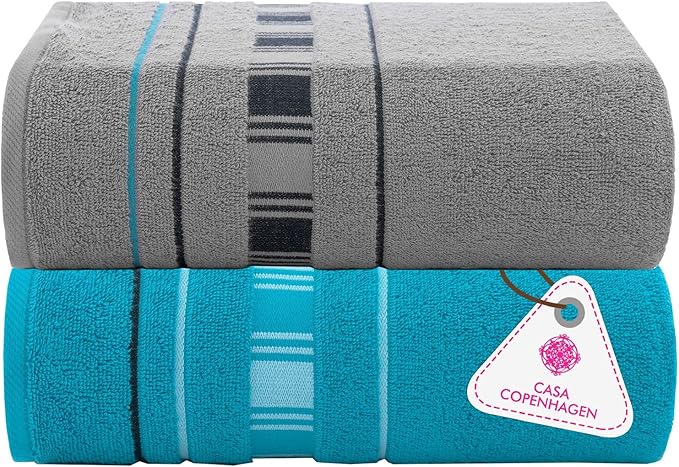 CASA COPENHAGEN X Line 2Pcs 100% Egyptian Cotton Large Designer Bathsheet by CASACOPENHAGEN