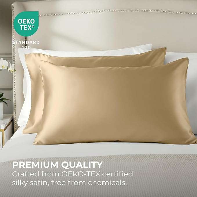Pure Bedding Satin Pillowcase 2 Pack - Image 2
