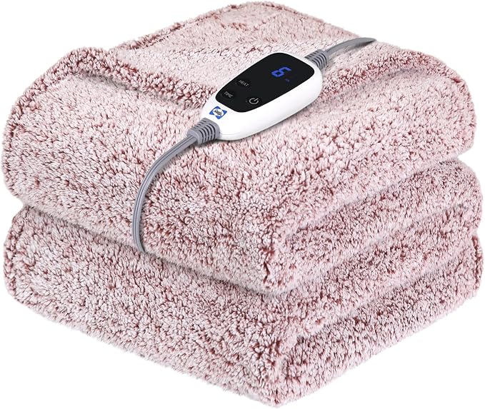 SEALY Electric Blanket Heated Throw 50"x60" Soft Double Sherpa Super Cozy by Sealy