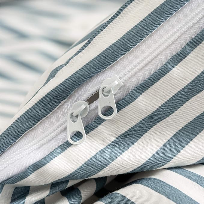 JELLYMONI 100% Natural Cotton 2pcs Striped Duvet Cover Sets, - Image 5