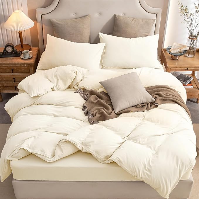 PURE ERA Jersey Knit Duvet Cover Set 100% T-Shirt Cotton Super Soft Comfy 3pc - Image 5