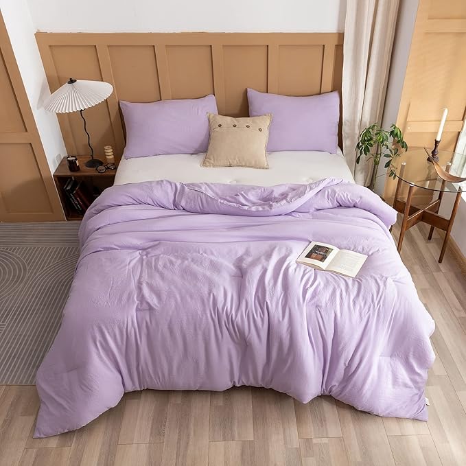 ROSGONIA Lavender Comforter Set Queen - Image 5