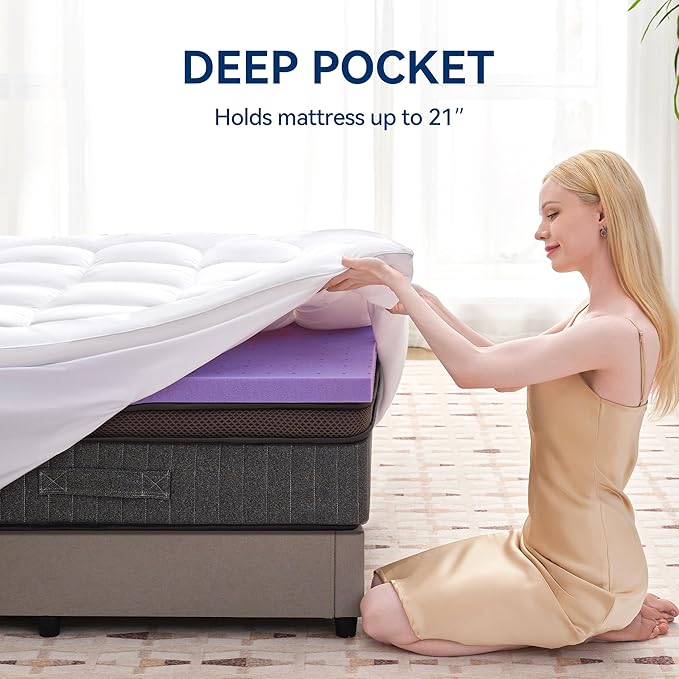BDEUS Dual Layer 5 Inch Memory Foam Mattress Topper Queen Size, 2 Inch Gel - Image 7