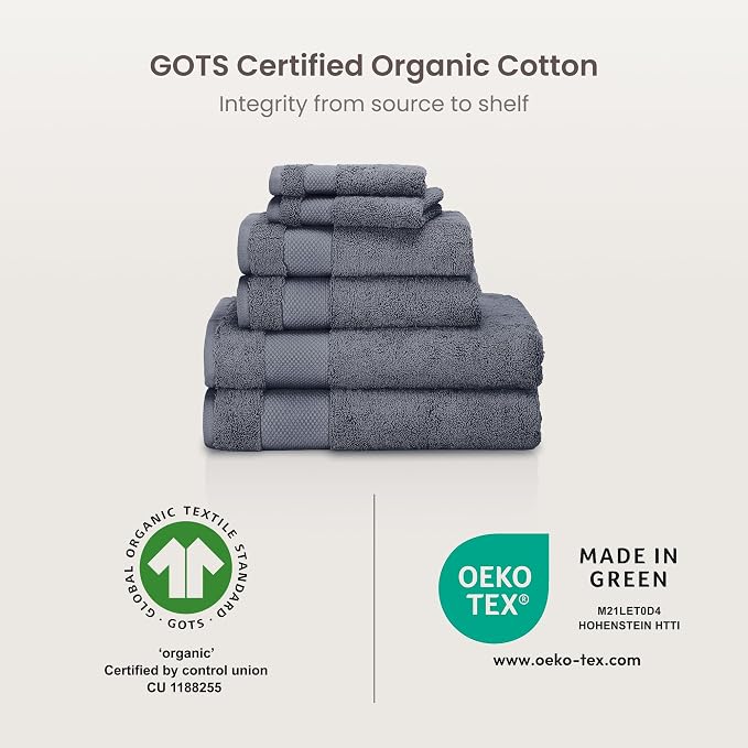 BIOWEAVES 100% Organic Cotton Bath Towel Set | 700 GSM Plush 7-Piece Premium - Image 8