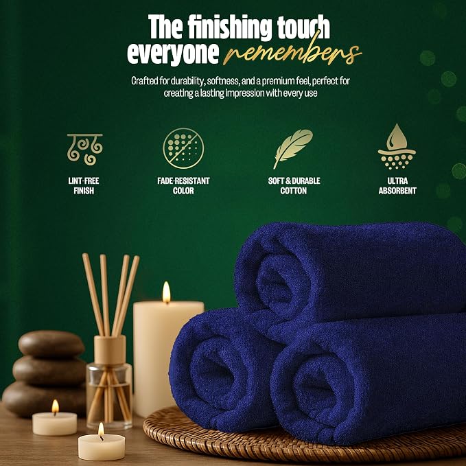Pearl Linens Pack of 24 100% Cotton Hand Towels, Salon Towels - Image 7