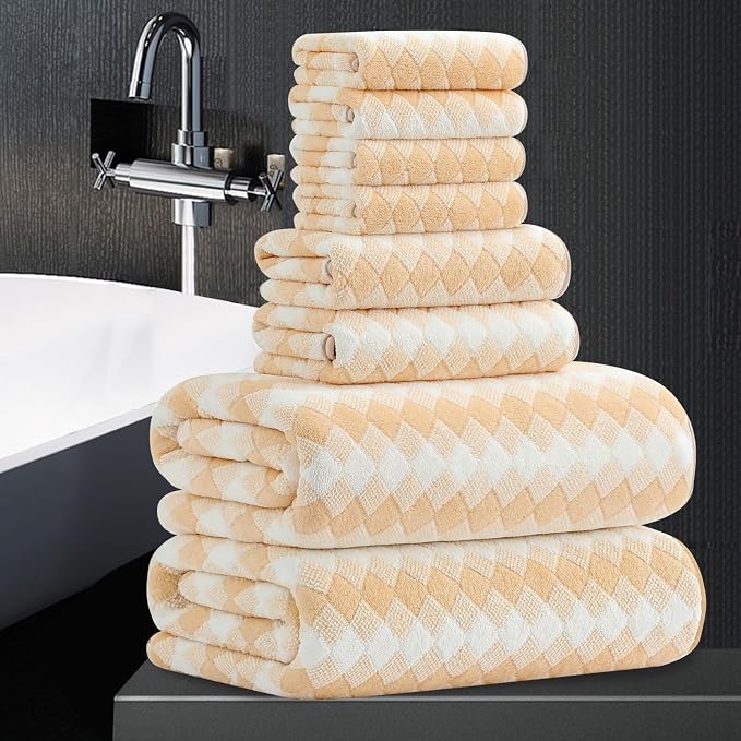 8 Piece Bathroom Towel Set |2 Oversized Bath Towels, 2 Hand Towels, 4 by MAGGEA