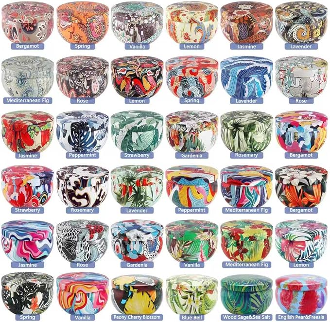 Scented Candles Gifts Set 36 Pack Soy Wax Travel Tin Jar Candles - Image 9