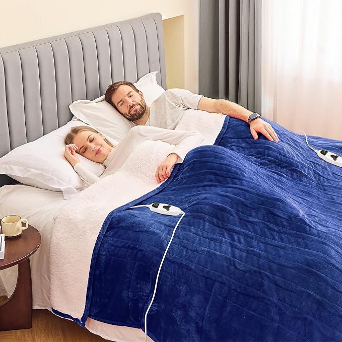 greenoak Heated Blanket Electric King Size 100"X90" Dual Control, Heating - Image 3