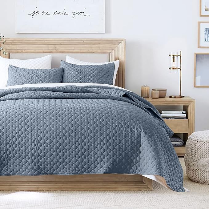 HORIMOTE HOME Quilt Queen Size Dusty Blue, Lightweight Quilts by HORIMOTEHOME