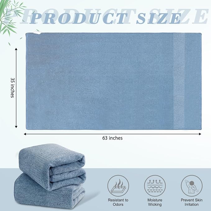 SEISSO Large Bath Towels Set of 4-35 x 63 Inches Super Absorbent & Lightweight - Image 3
