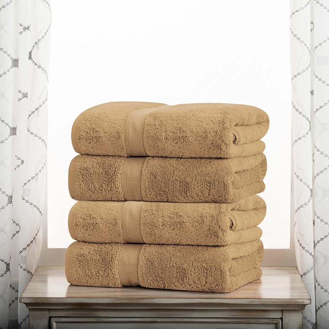 Superior Egyptian Cotton Pile Bath Towel Set of 4, Ultra Soft Luxury Towels by SUPERIOR