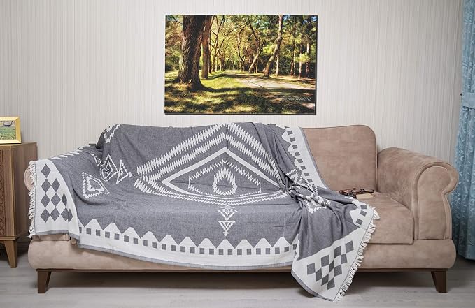 Bersuse 100% Cotton Bahamas XL Throw Blanket Turkish Towel Beach Blanket - Image 3
