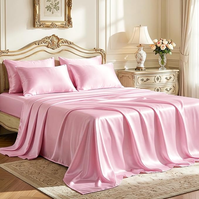 Love's cabin Satin Queen Sheets Set by Lovescabin