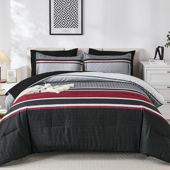 WONGS BEDDING 7 Pieces Comforter Set Queen Size - Image 2