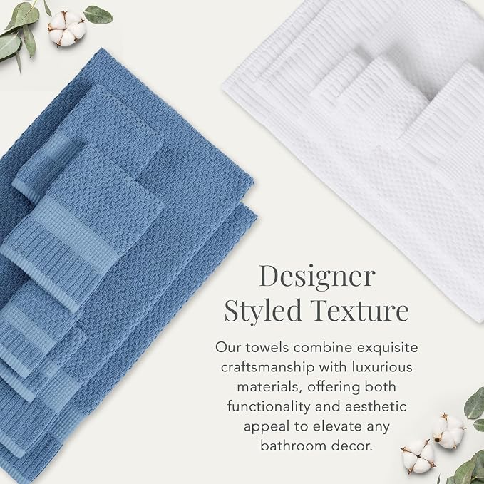 NY Loft 100% Cotton Bath Towel Set of 4 | White Towels | Oeko-TEX® Standard 100 - Image 4