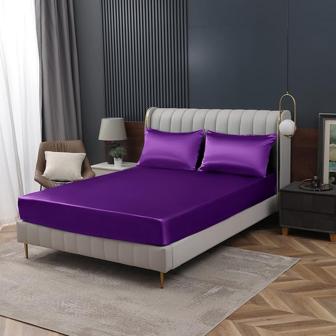 Homiest Purple Satin Fitted Sheet - Image 9