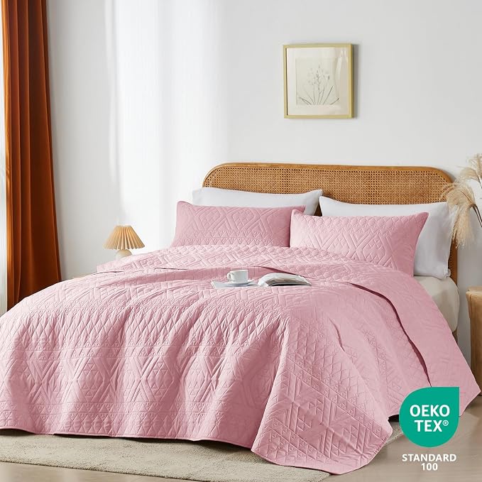 akkialla Full/Queen Quilt Set, Boho Geometric Pattern, Soft All-Season Bedding - Image 2